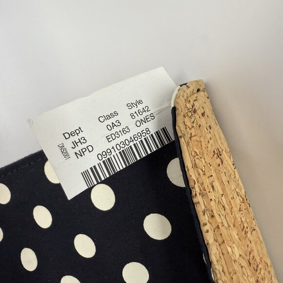 J. Crew Cork Envelope Clutch Purse Handbag Polka Dot Lining Preppy Beach Classic - Picture 9 of 11